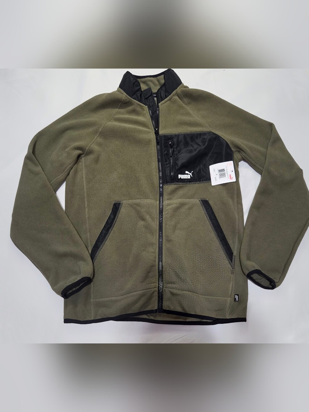 Puma Men's Olive Green Full-Zip Jacket